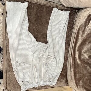 Free People Striped Gypsy pants- Gray and White